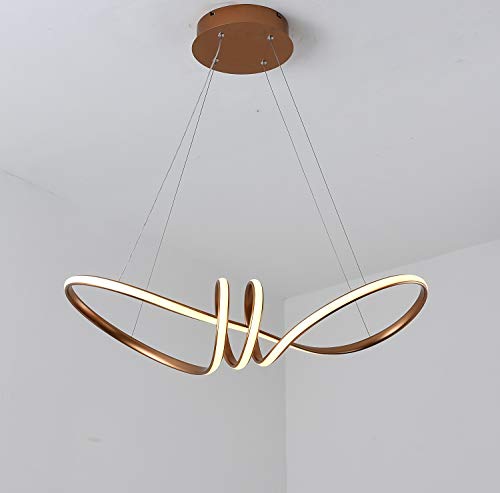 Lustre LED design spirale noir de 100cm dimmable avec abat-jour acrylique