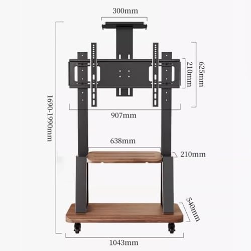 Carro móvil de TV estilo madera para 32 a 80 pulgadas miniatura 6