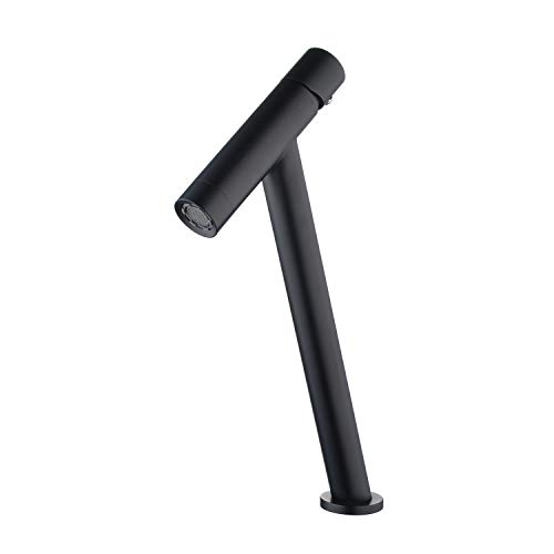 Preisvergleich Produktbild NEWRAIN Waschtischarmatur hoch, Waschbecken Wasserhahn Bad Einhebel-Waschtischmischer Mischbatterie Badarmaturen Waschtisch,Keramikventil,Schwarz