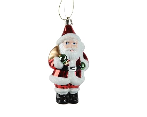 Kaemingk Décoration de sapin de Noël en plastique - 13 cm - Figurine à suspendre - Incassable - Pendentif pour sapin de Noël - Pendentif pour sapin de Noël et décoration de sapin de Noël - Rouge Père