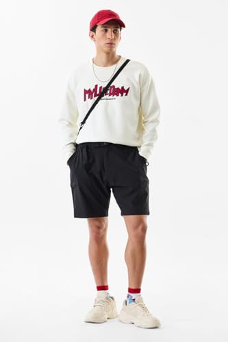 Image of SNITCH Men Casual Shorts | Ribbed Design with Regular Fit & Zip Closure | Durable Polyester Blend for Everyday Wear & Athletic Activities
