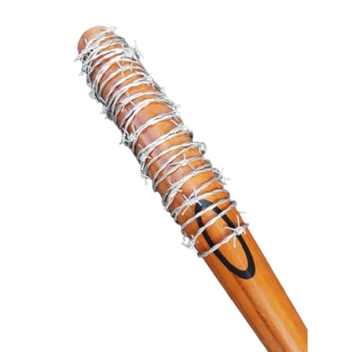 Taco de Baseball Twd Lucille madeira Maciça com arame arame 70cm
