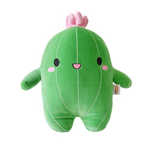 Image of BABOLI Cuddly Cactus Stuffed Plant Animal with Smile Face and Pink Antenna Honey Cacti Plush Soft Toy Pretty Sweet Mascot Gifts for Kids Girls and Boys Present for Birthday or Party 10 Inches