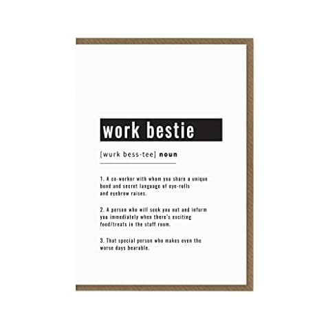 Work Bestie Definition Card | Work Bestie Birthday Gift | Work Friend Greeting Card | Workplace Best Friend Card | Co-worker Cover