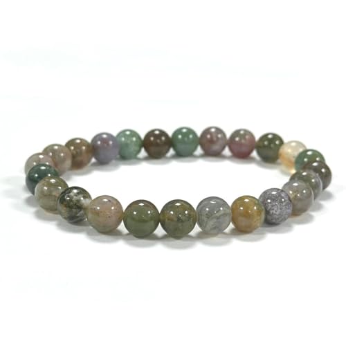 Pulsera de Piedras Naturales 100% Auténticas - Pulsera Ágata India - Ajuste...
