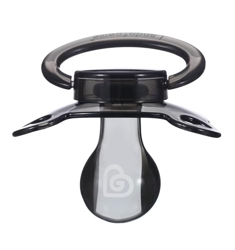 Image of Landofgenie Large Shield Adult Size Pacifiers Bear Shape Transparent Design Pacifier Black