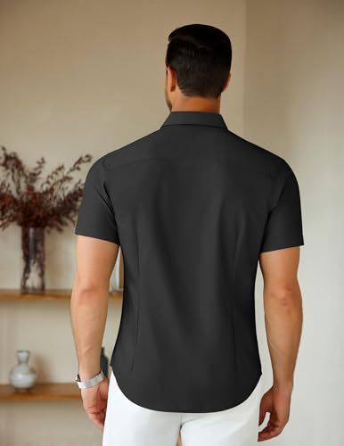 COOFANDY Men's Short Sleeve Dress Shirts Casual Button Down Wrinkle Free Regular Fit Business Untucked Shirts4