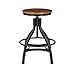 Powell Darwin Distressed Black Metal Adjustable Height Backless Swivel Stool Set of 2