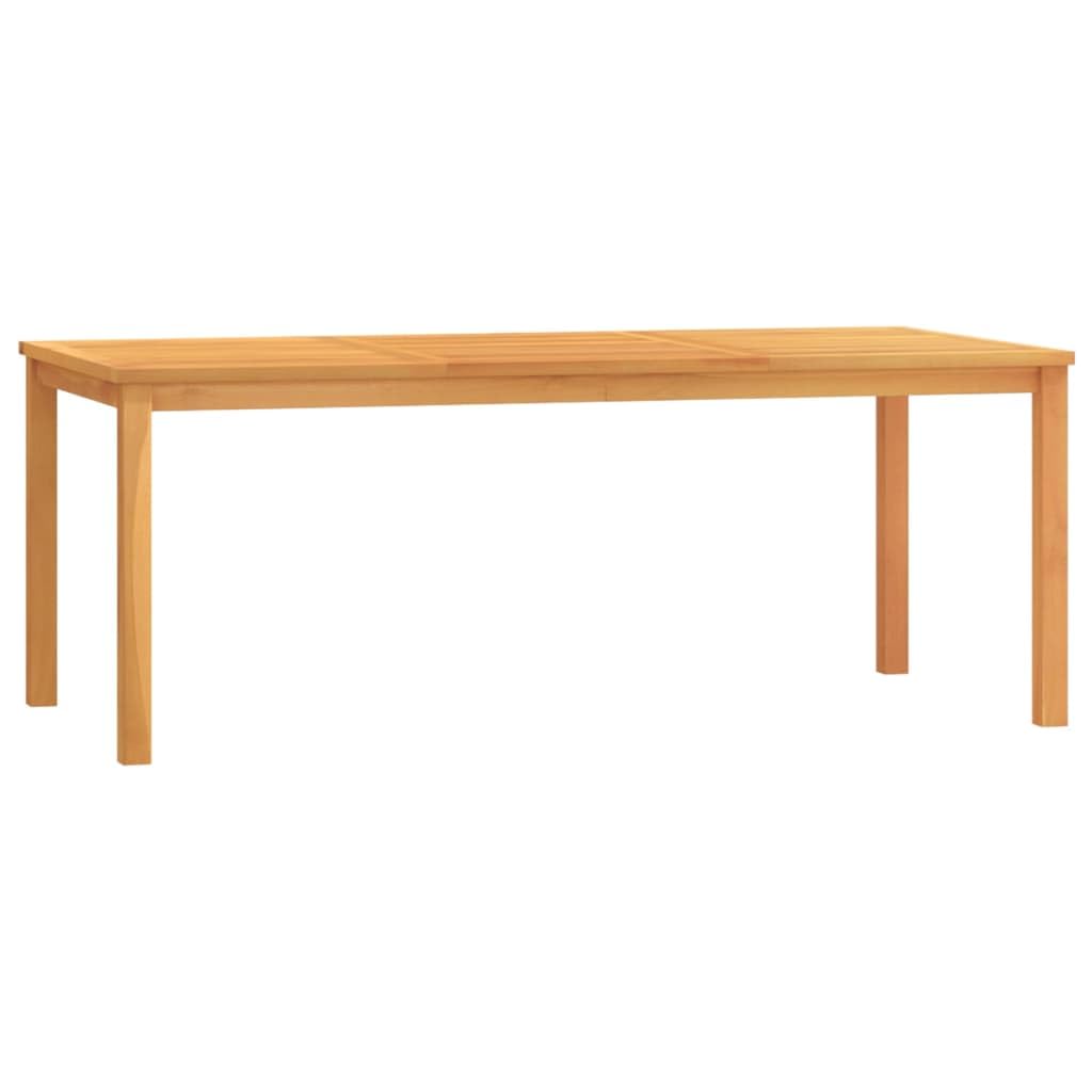 7-częściowy zestaw ogrodowy do jadalni z litego drewna tekowego, 200 x 100 cm, krzesła z możliwością układania w stos, odporne na warunki atmosferyczne, na taras, balkon, do jadalni