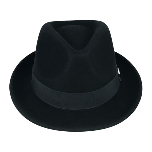 Image of FREEBIRD99 100% Wool Felt Panama Fedora Hat Short Brim Trilby Flat Hat for Men Women