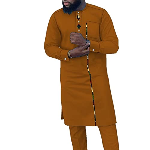 African Clothes for Men Sets Big and Tall Casual Long Sleeve Shirts and Pants African Men Suits Dashiki Outfits