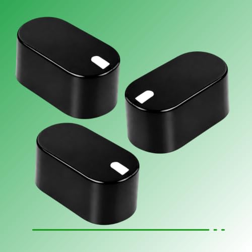 Image of DELTA Universal fit Knob for Gas Stove Replacement Parts | Long Lasting, Smooth Operation, Premium PVC On-Off Push Type 8 MM Spindle Black Knob for All Sleek Slim Modal Gas Stove Pack of 3