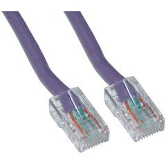 Cat5e Purple Ethernet Patch Cable, Bootless, 5 Foot