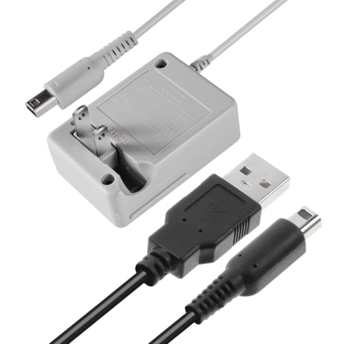 3DS Charger Power Adapter & USB Charger Cable Kit - OEM Original Replacement Power Supply Home Travel Portable Charging Accessories for 3DS, New 3DS XL, 2DS, New 2DS XL, DSi (2 Pack)