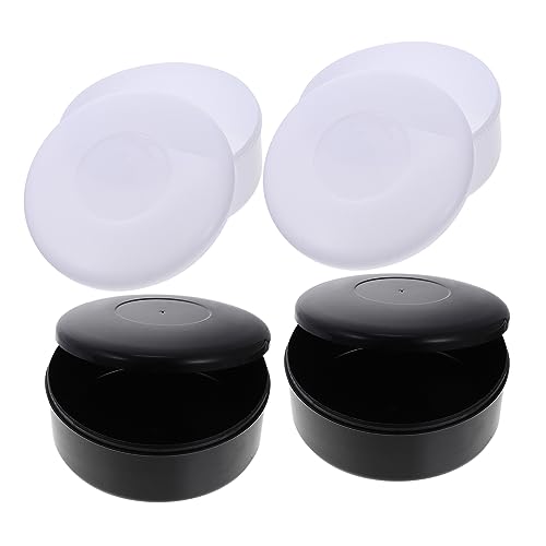 Toyvian 4boxes Pieces Go Box Chess Container with Lid Stones Holder Go Game Supply White Plastic