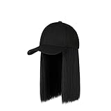 Feniyue Womens Baseball Cap Wigs,Baseball Cap with Hair Extensions for Women,Adjustable Hat with...