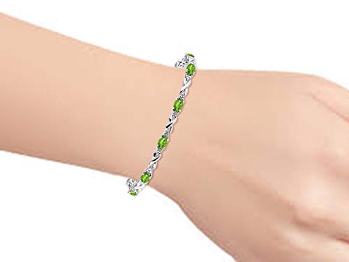 Rylos Bracelets for Women 925 Sterling Silver XO Hugs & Kisses Tennis Bracelet Gemstone & Genuine Diamonds Adjustable to Fit 7"-8" Wrist, 10 Gorgeous 6X4MM Jewelry for Women Friendship Bracelets2