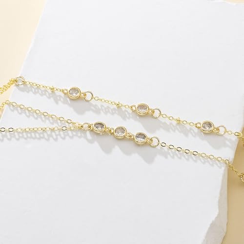 LMOHVME Hand Chain Bracelets for Women, 2PCS 14K Gold Bracelet Ring Hand Chain Jewelry Adjustable Link Bracelets Set by LMOHVME - Used condition - Image 3
