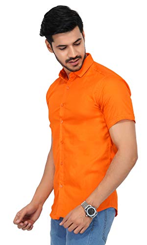 Image of U-TURN Men's Cotton Solid Half Sleeve Shirt