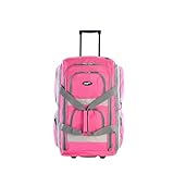 Olympia Luggage Sports Plus 22 Inch 8 Pocket Rolling Duffel Bag, Hot Pink, One Size