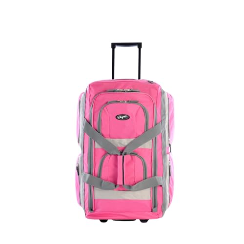 Olympia U.S.A. 22 inch Carry On 8 Pockets Wheeled Rolling Duffel Bag Water Resistant Luggage Lightweight Travel Suitcase with Retractable Handle