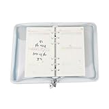 Binder Cover,6-Ring Transparent PVC Zipper Protector | 10x7 inch Planner Shell Protector - for Refillable Notebook School Business Study Home Travel