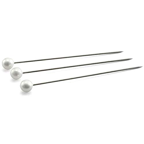 HJ Garden 100PCS Corsages Pins Pearl Ball Head Straight Pins Flower Pins Weddings Bouquet Floral Pins 6x65mm
