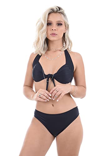 Biquíni Ayron Com Bojo Cristiane Moda Praia Liso (Preto, G)