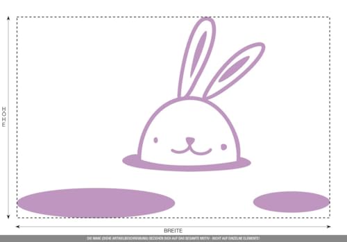 CLICKANDPRINT Aufkleber » Kaninchen im Bau, 30x19,3cm, Flieder • Wandtattoo / Wandaufkleber / Wandsticker / Wanddeko / Vinyl
