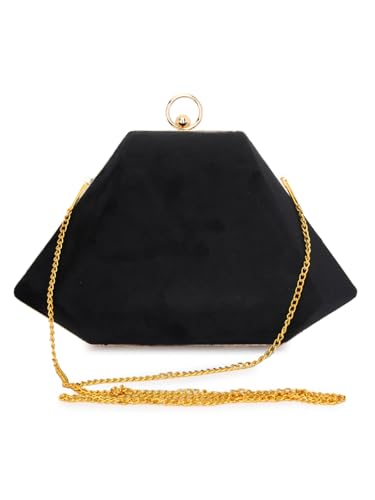 Image of TOOBA Handicraft Women's Box Clutch Bag Purse | Designer Solid Color Bag, Bridal Purse & Party Handbag Design & Jeweled Clasp - Wedding & Special Occasion Clutch