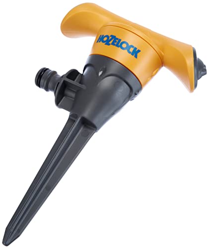 HOZELOCK - Sprinkler Rotating 177 m² : Spike-Mounted Spray Sprinkler for Medium-Sized Surfaces (ø 15m), Ideal for Lawns and Established Plants, 8 Jets: 2 Spray Patterns [2510P0000]