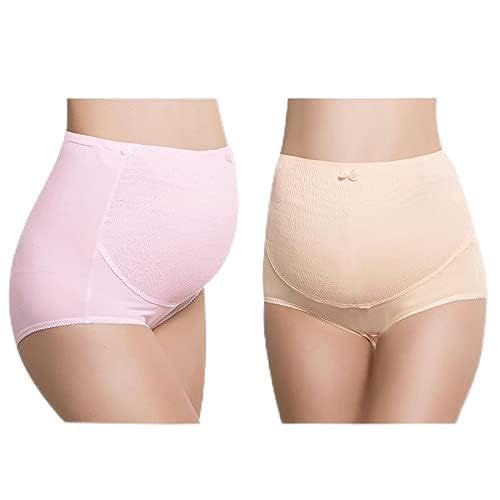 Maternity Panties | High Waist Over Bump Pregnancy Underwear | Pregnant Women Belly Support Cotten Briefs. Pack of 2-image-48