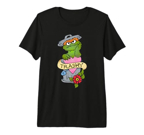 T-shirt Oscar the Grouch Trashy Tattoo haut de gamme vêtements street wear nostalgie