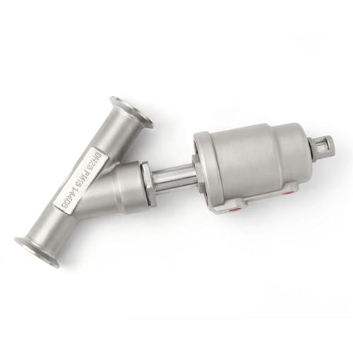 Vanne pneumatique à siège incliné DN25 robuste en acier inox 304 - 3