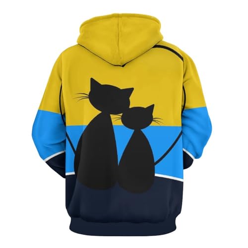 Sweats à capuche couple de chats pull cadeau saint valentin - 3