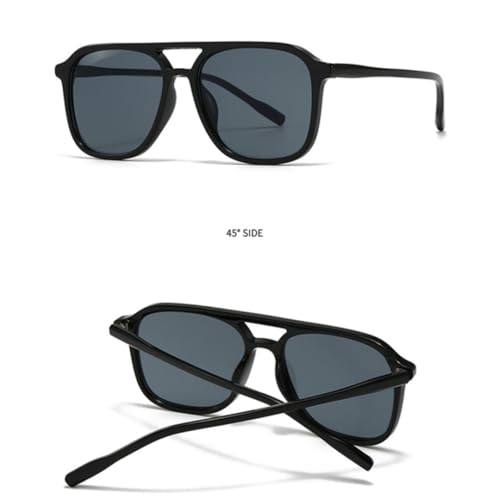 Lunettes de soleil tendance dégradé bleu vert avec double pont métallique - 4
