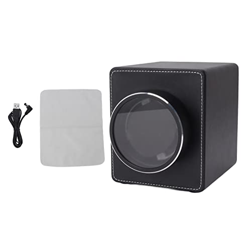 自動機械式時計ワインダー、マイクロファイバースキン、頑丈なアルミニウム合金構造、使いやすい、すべての時計ブランドと互換性があり、時計の寿命を延ばします、USB電源