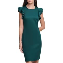 Tommy Hilfiger Damen Flutter Sleeve Scuba Dress Kleid