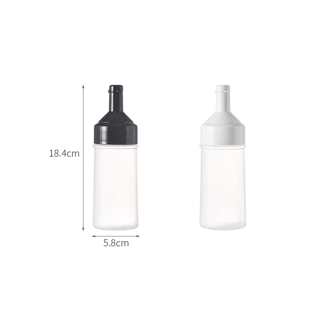 Squeeze Oiler Plástico Botella de Salsa de Soja Hogar Tomate Ensalada Salsa Condimento Botella Punta Boca Tanque de Aceite con Tapa (Color : Black) Little Surprise