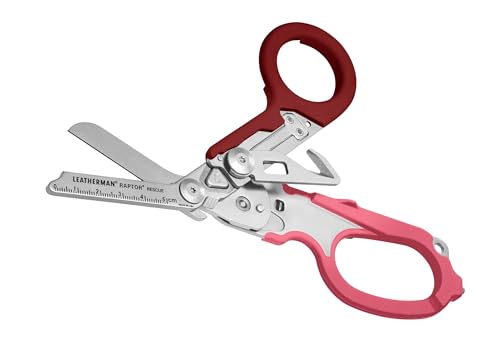 Image of LEATHERMAN, Raptor Rescue, 6-in-1 Heavy-Duty Emergency /Trauma Shears with Carbide Glass Breaker & Strap Cutter, Made in the USA, Raspberry Rose