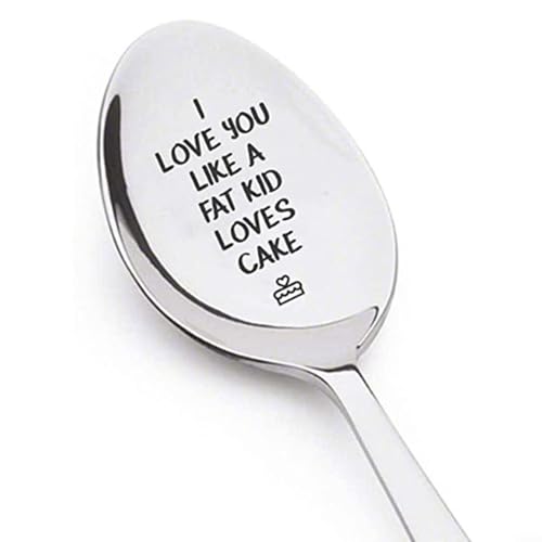 Cuchara de acero inoxidable grabada personalizada para cualquier postre o cocina de amante del helado (C)