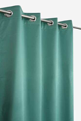 Image of LaVichitra Thermal Insulated 3 Layered Solid Blackout Polyester Opaque Window Curtain (5 ft, Aqua Blue)