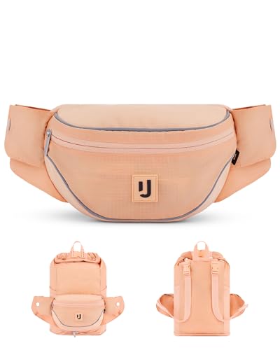 Marsupio Uomo e Donna Arancione - Jimmy - Marsupi Festival - 2in1 Grande Borsello Cintura y Zaino per Escursionismo Viaggio y Bicicletta - Idrorepellente