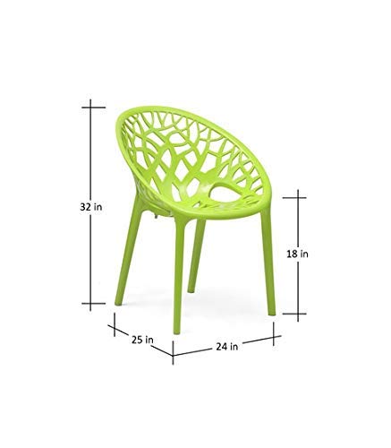 Image of SkyGlamour Neelkamal Crystal Plastic Chair|Chairs for Home, Garden, Balcony & Patio Durable Indoor &Outdoor (Color: Lime Green; Pack of 1