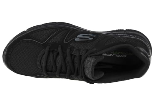Skechers Satisfaction 58350-bbk, Sneakers Basses Homme, Noir (Black 58350-Bbk), 45 EU