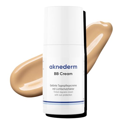 aknederm BB Cream - getönte Tagescreme mit Lichtschutzfaktor 25 - BB Creme für einen ebenmäßigen Teint - parfümfreier Tinted Moisturizer ideal für zu Akne neigende Haut & Pickel