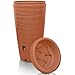 Produktbild YourCasa Regentonne 240 Liter [Wave Design] Regenfass Frostsicher aus Kunststoff - Regenwassertonne mit Wasserhahn - Regenwassertank Garten Regenwassersammler Wasserfass Regentonne schmal (Terracotta)