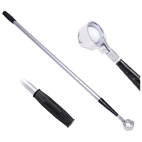 HOW TRUE Stainless Telescopic Extendable Golf Ball Retriever for Water, 18 Foot Maximum Length Cover