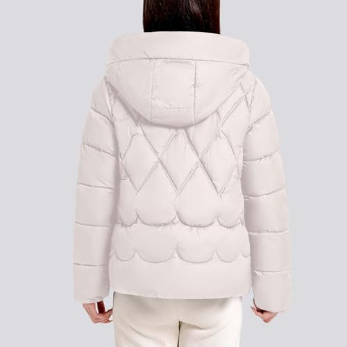 Zip up Puffer Jacket Women Hooded Quilted Jacket Lightweight Down Jacket Warm Winter Coats Thermal Insulated Jacket3