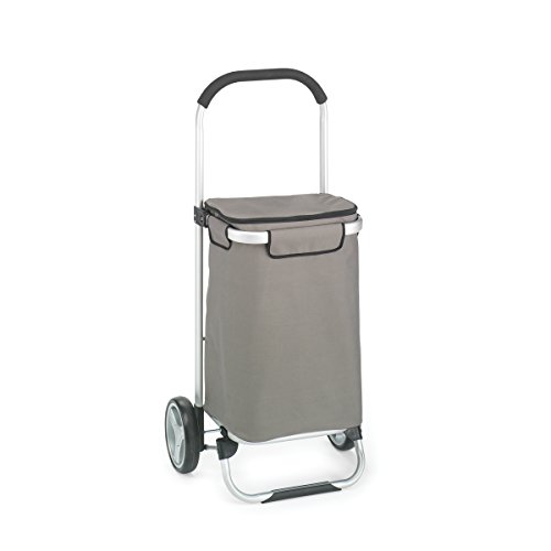 Homz Euro Shopping Tote Cart w/Fabric Bag, Foldable, Aluminum Frame